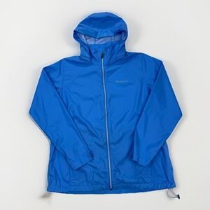 Columbia Women's 1X Plus Blue Hooded Windbreaker Lightweight Jacket